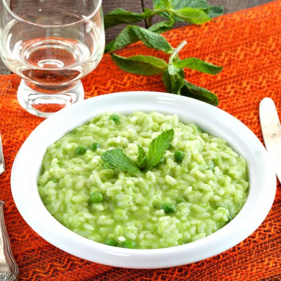 Cream of Pea and Mint Risotto