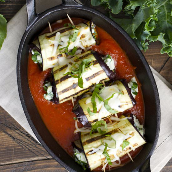 Roasted Garlic Eggplant Rolls