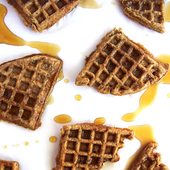 Whole wheat applesauce waffles