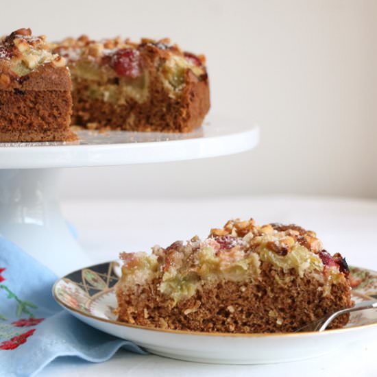 Rhubarb and Strawberry Cake