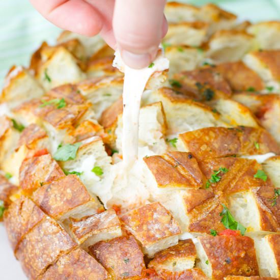 Tomato Mozzarella Pull Apart Bread