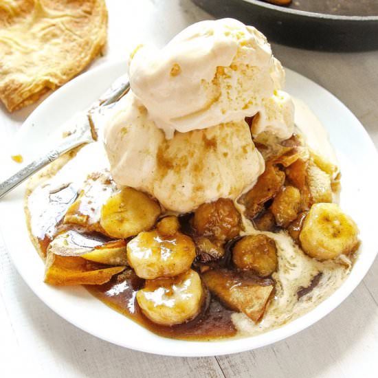 Homemade Bananas Foster Crepes