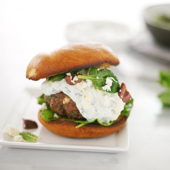 Lamb Burgers with Tzatziki Sauce