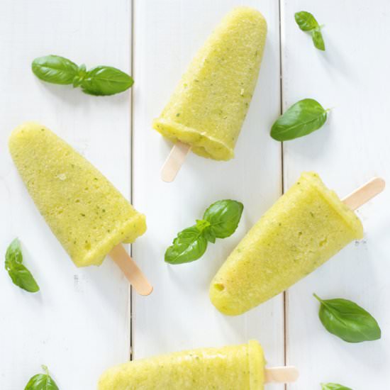 Mango, Basil and Gin Popsicles
