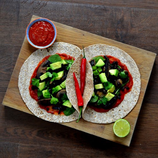 Portobello & Black Bean Fajitas