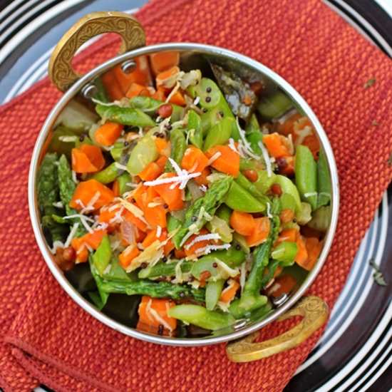 Carrot and Asparagus Poriyal