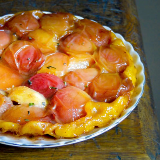Peach & Rosemary Tarte Tatin
