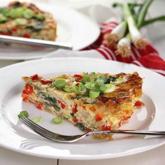 Bacon and Mushroom Cheese Pie