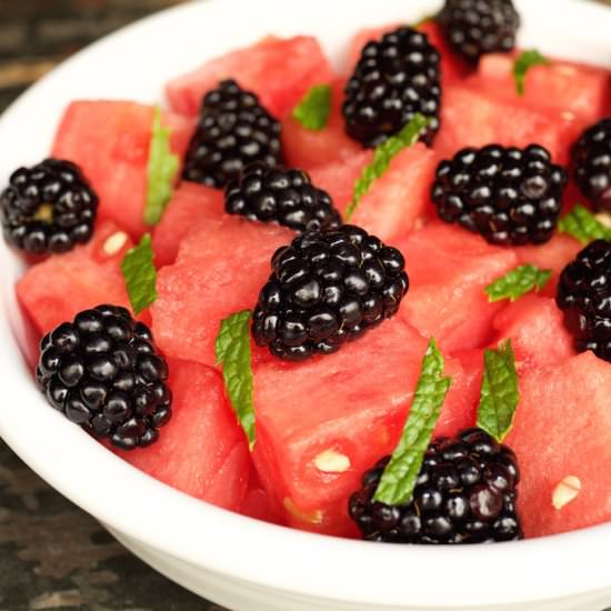 Watermelon & Blackberry Fruit Salad