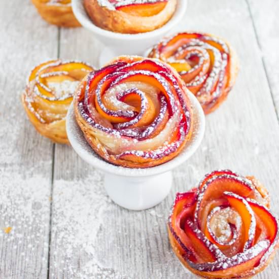 Peach Plum Rose Tarts