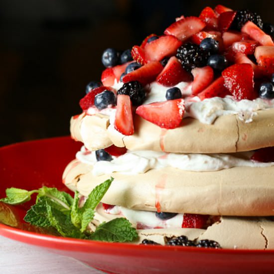 Pavlova with Berries & Brown Sugar