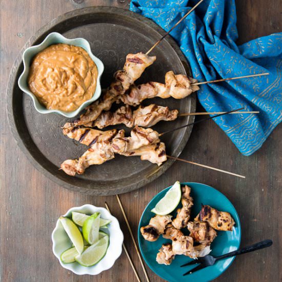 Grilled Chicken Satay Peanut Sauce