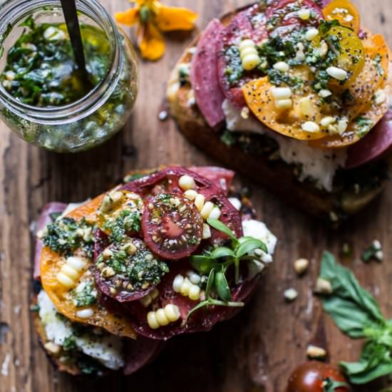 Tomato, Salami and Chunky Arugula