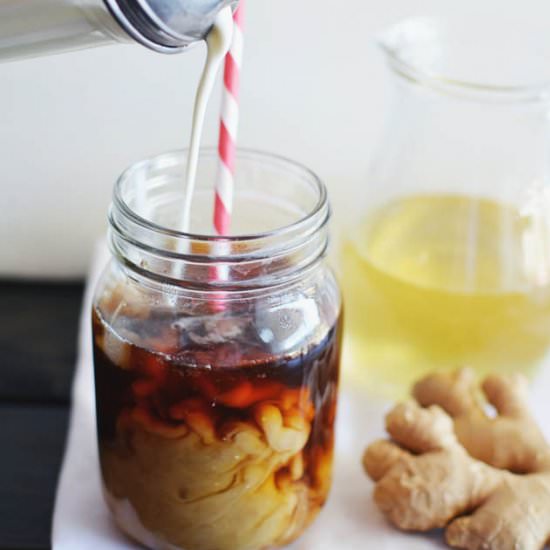 Iced Coffee with Ginger Syrup