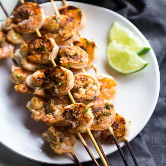 Cilantro Lime Grilled Shrimb Kebabs