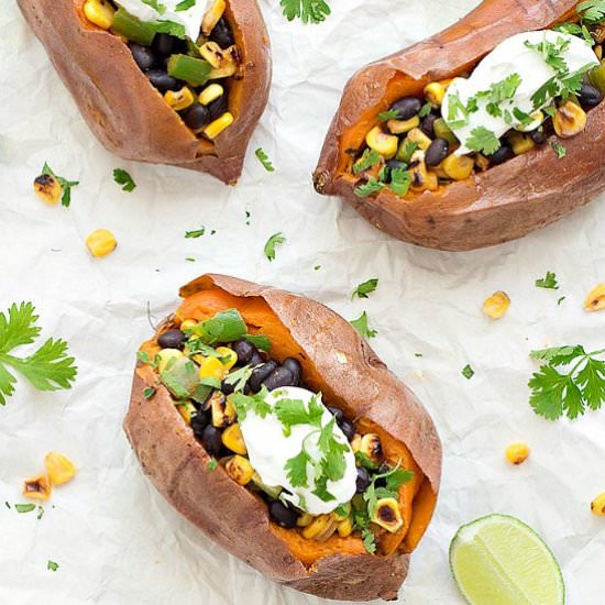 Healthy Mexican Baked Sweet Potato