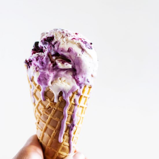 Blueberry Wine Cheesecake Ice Cream
