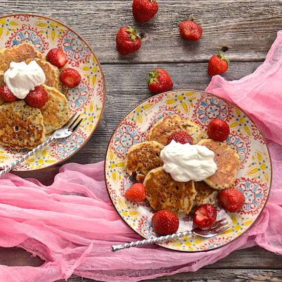 Red Quinoa and Chia Seed Pancakes