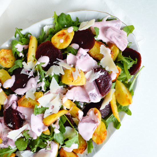 Roasted Potatoes with Arugula