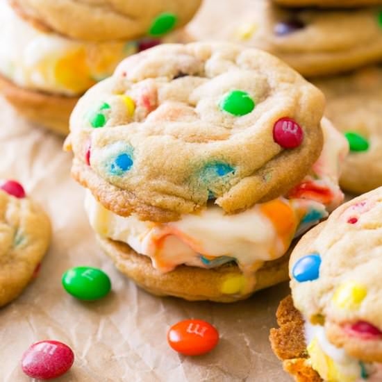 M&Ms Ice Cream Sandwiches