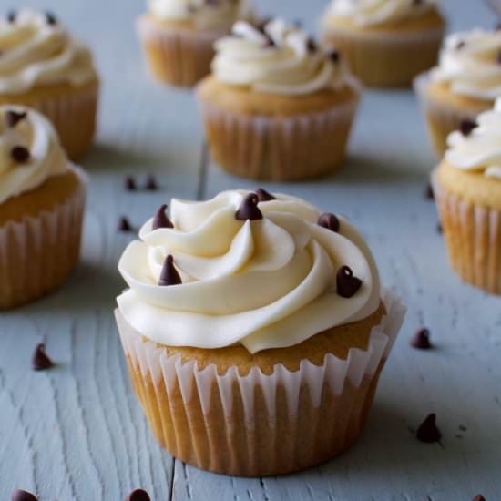 Chocolate Chip Cookie Dough Cupcake