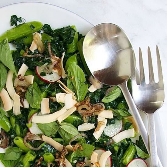 Snow Pea and Kale Salad