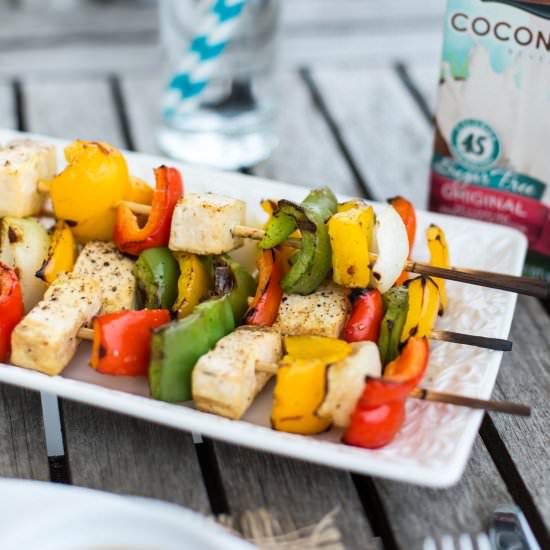 Grilled Tofu Skewers & Peanut Sauce