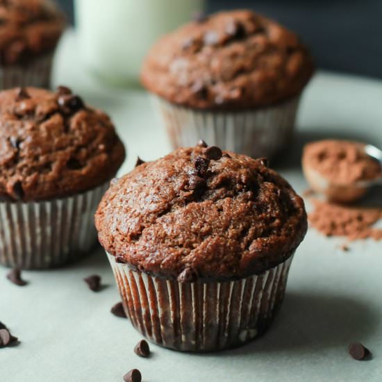 Double Chocolate Banana Muffins