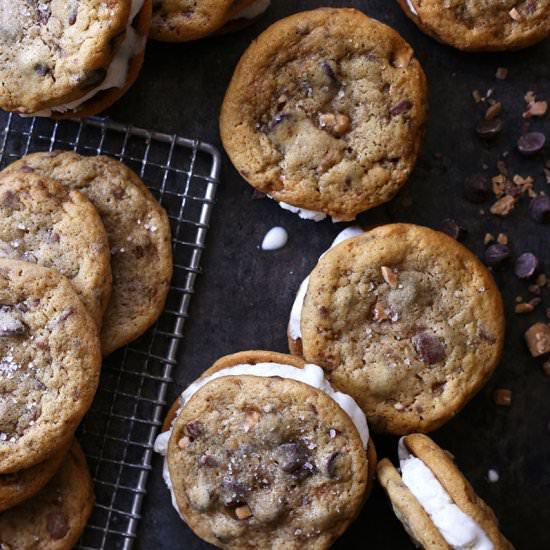 Choc-Toffee Ice Cream Sandwiches