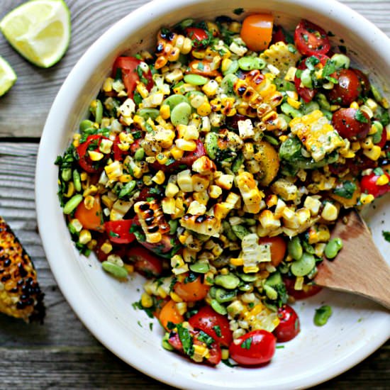Summer Succotash with Grilled Corn