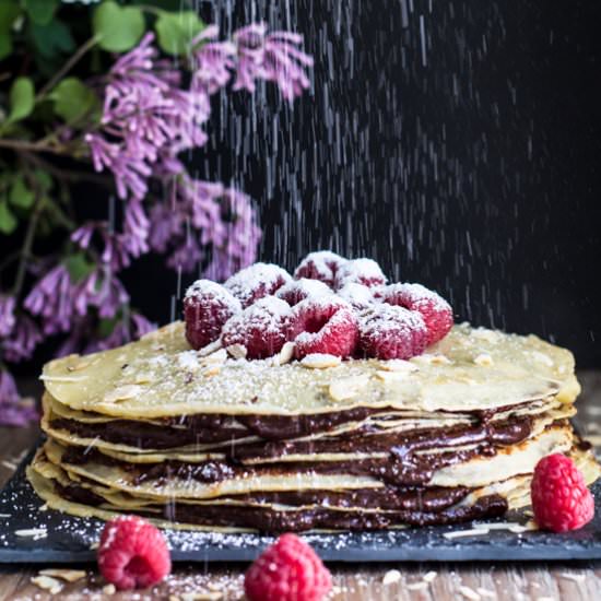 Homemade Nutella Crepe Cake