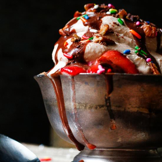 Easy Vegan Banana Split Ice Cream