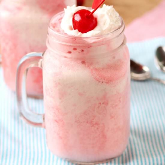 Shirley Temple Ice Cream Float