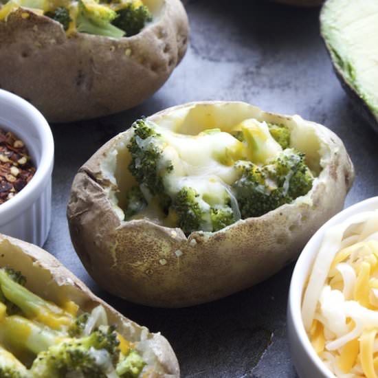 Broccoli Cheddar Stuffed Potatoes