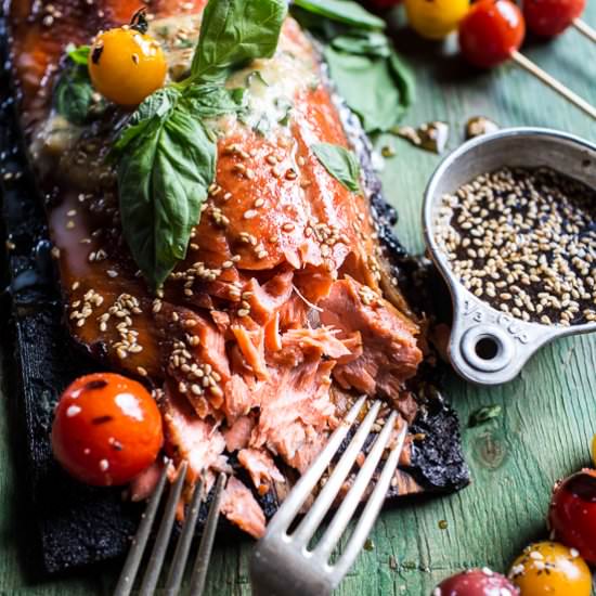 Cedar Plank Grilled Sesame Salmon