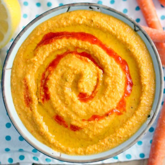 Sriracha and Carrot Hummus