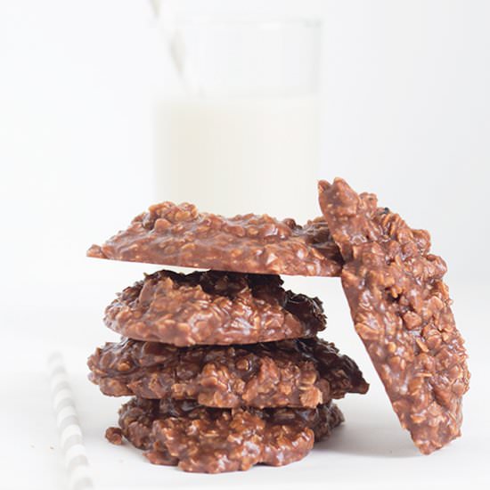 Chocolate Almond No Bake Cookies