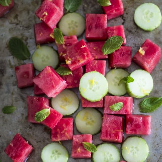 Watermelon, Cucumber, & Mint Salad