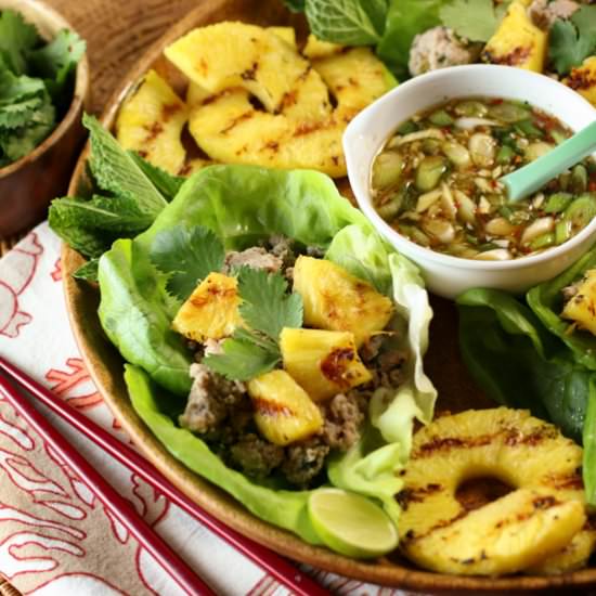 Pineapple and Pork Lettuce Wraps