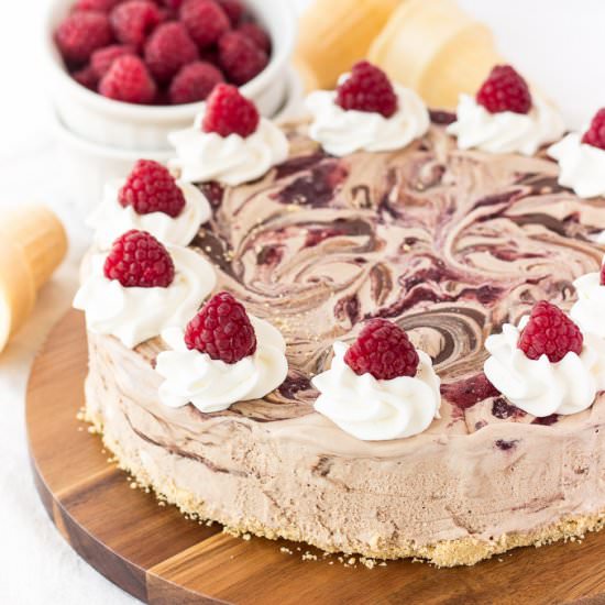 Nutella Raspberry Ice Cream Cake