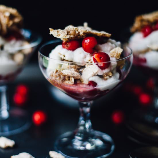 Sour Cherry Hazelnut Eton Mess