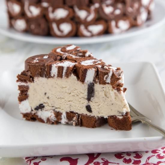 Swiss Roll Ice Cream Cake