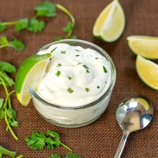 Cilantro Lime Sour Cream Sauce