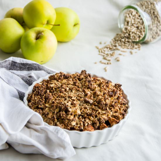 Apple and Sunflower Seed Crumble