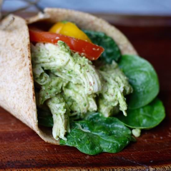 Creamy Pesto Chicken Wrap