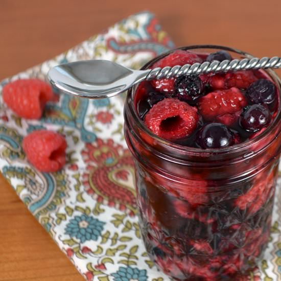 Roasted Raspberries and Blueberries