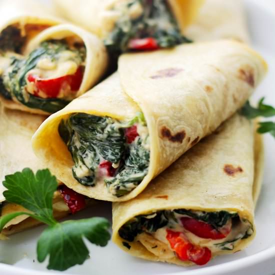 Spinach and Feta Tortilla Wraps
