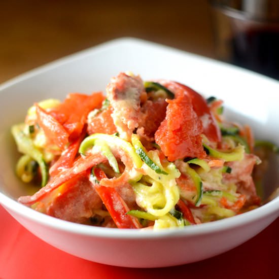 Smoked Salmon Alfredo Zoodles