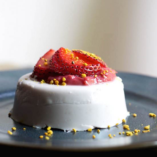 Strawberry Rhubarb Panna Cotta