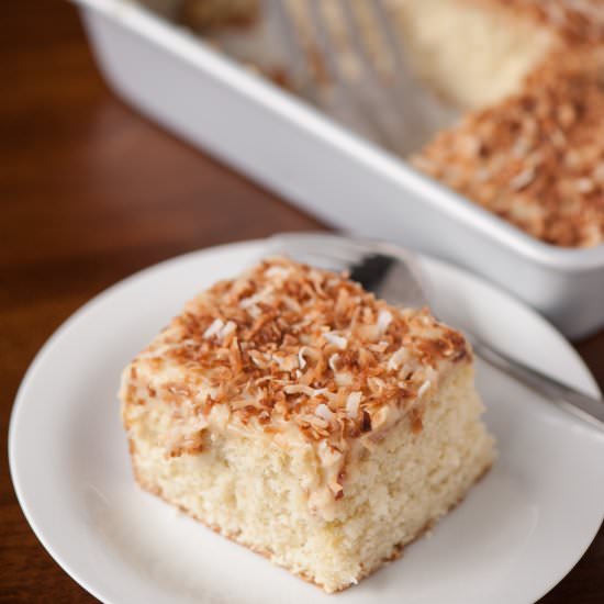 Coconut Pudding Poke Cake